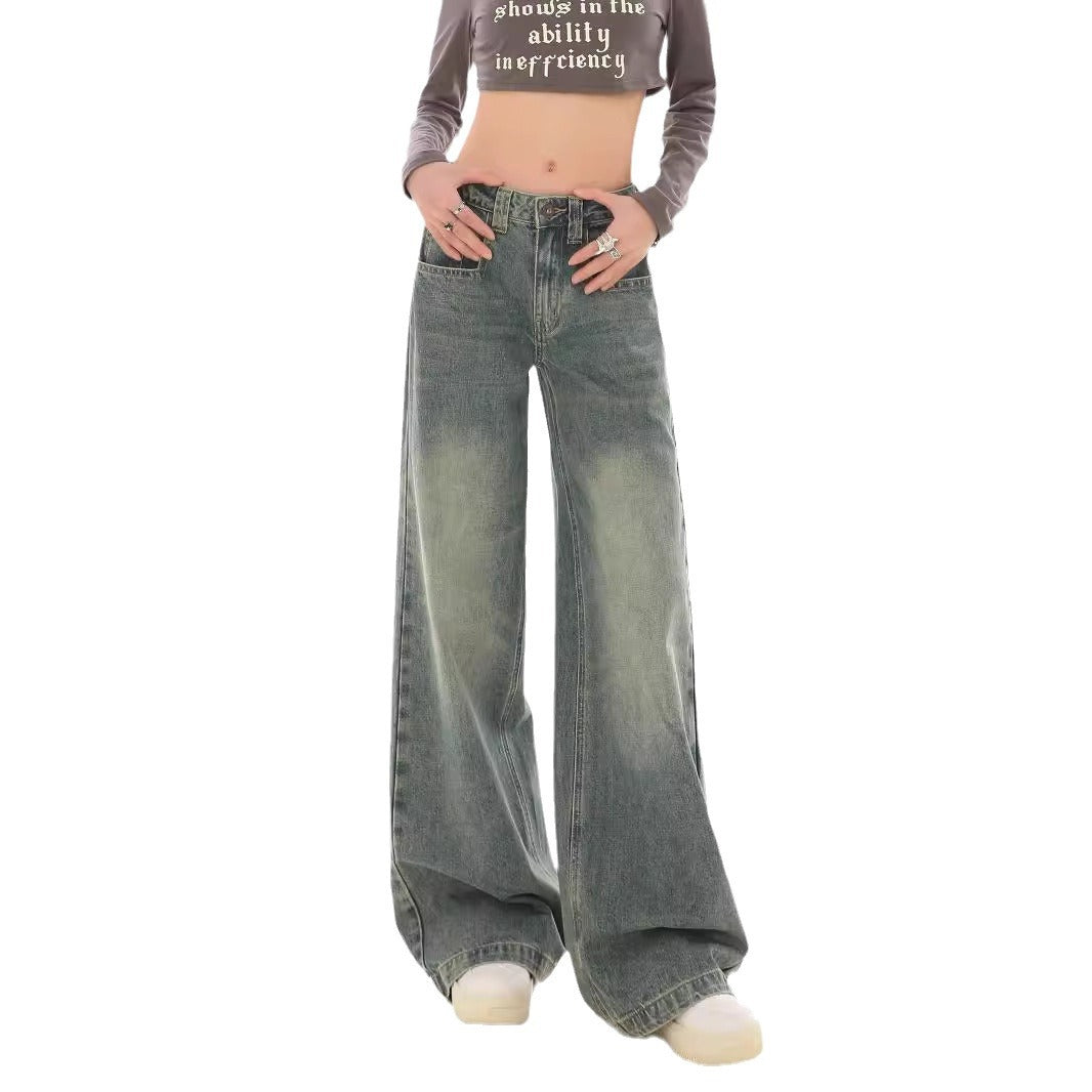 Damen Weite Denim-Hose mit modischem Ombre-Effekt und lässigem Schnitt EB
