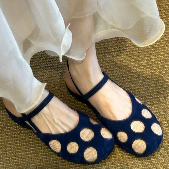 Damen Bequeme Ballerinas mit kontrastierenden Applikationen EB