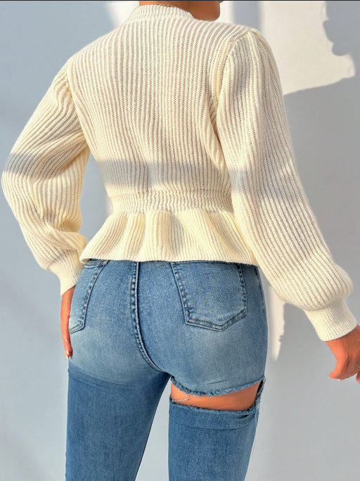 EB | Rüschenbesetzter Schößchen-Pullover