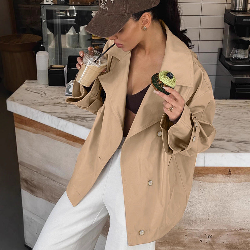 Damen Oversized Trenchcoatjacke mit eleganten Details EB