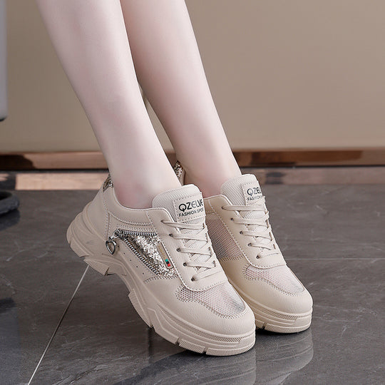 Damen modische Sneakers mit funkelndem Detail und atmungsaktivem Obermaterial EB