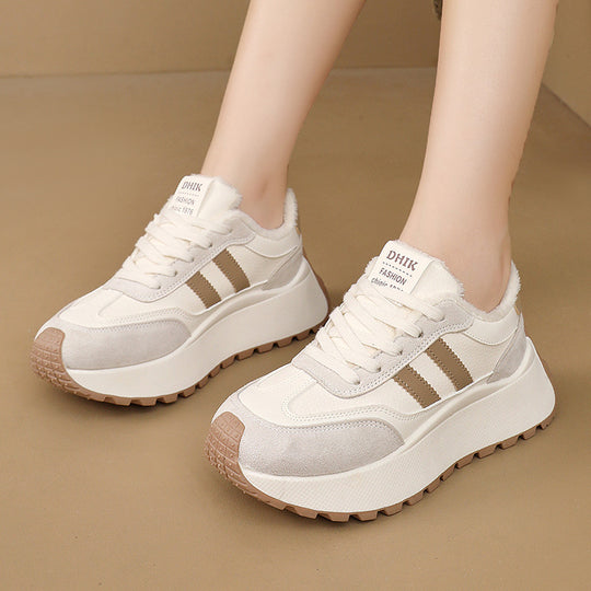 Damen Chunky Sneakers mit kuscheligem Innenfutter und rutschfester Sohle EB