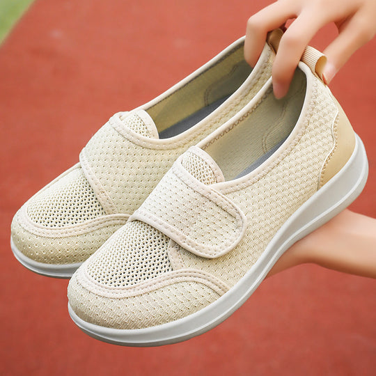 Damen Atmungsaktive Slip-On Freizeitschuhe mit verstellbarem Klettverschluss EB