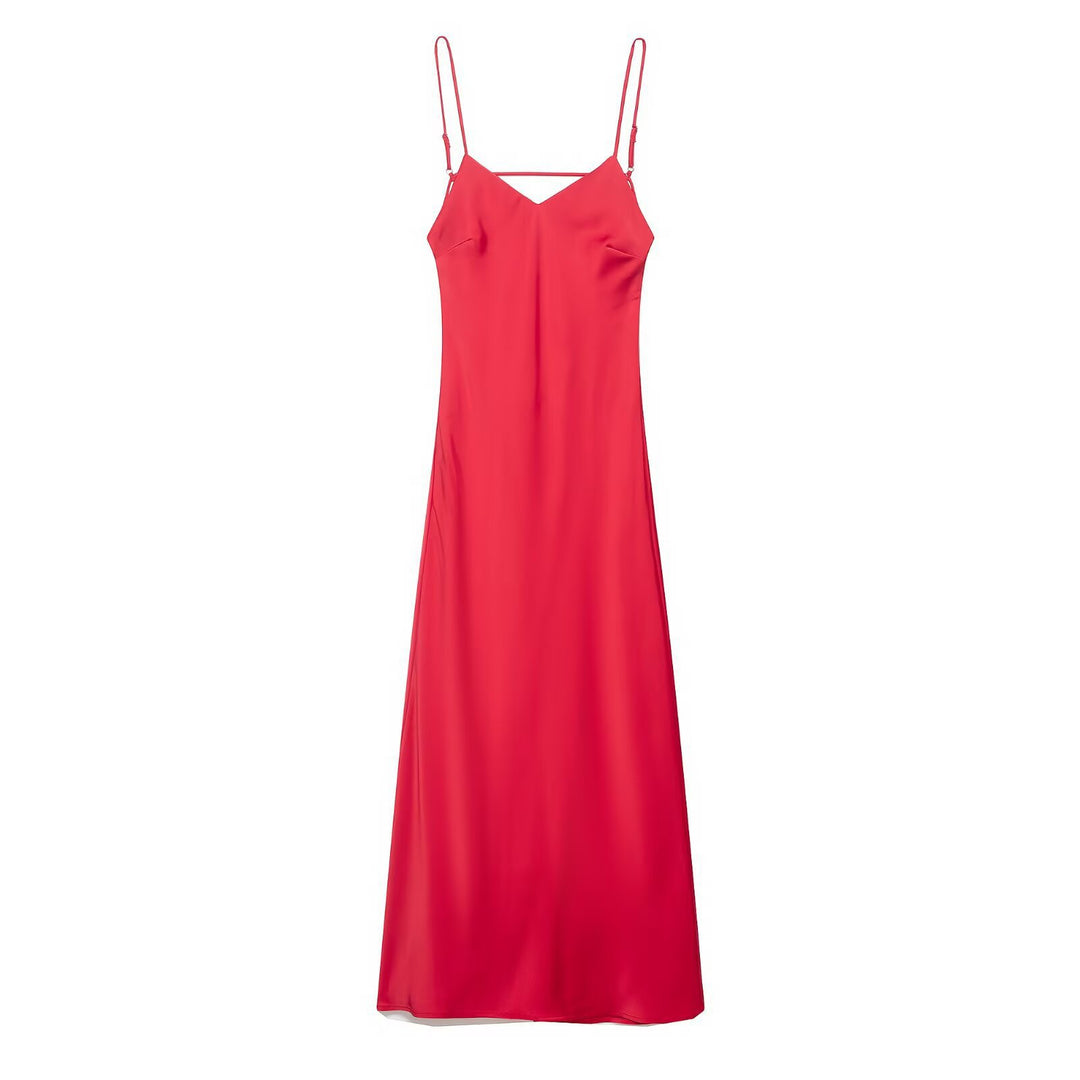Damen Sommerliches Spaghettiträgerkleid mit schmeichelndem Schnitt und fließendem Stoff EB