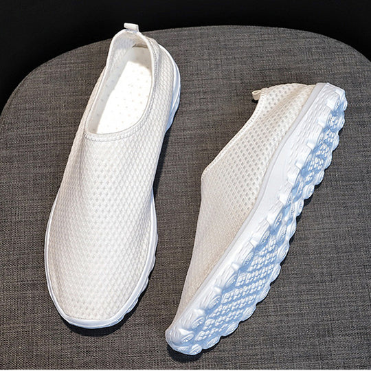 Damen Slip-On Freizeitschuhe mit farbenfrohem Design und atmungsaktiver Oberseite EB