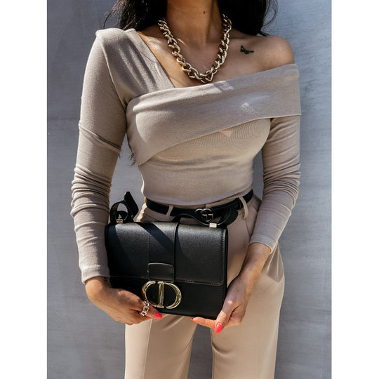 Damen asymmetrisches One-Shoulder-Top EB