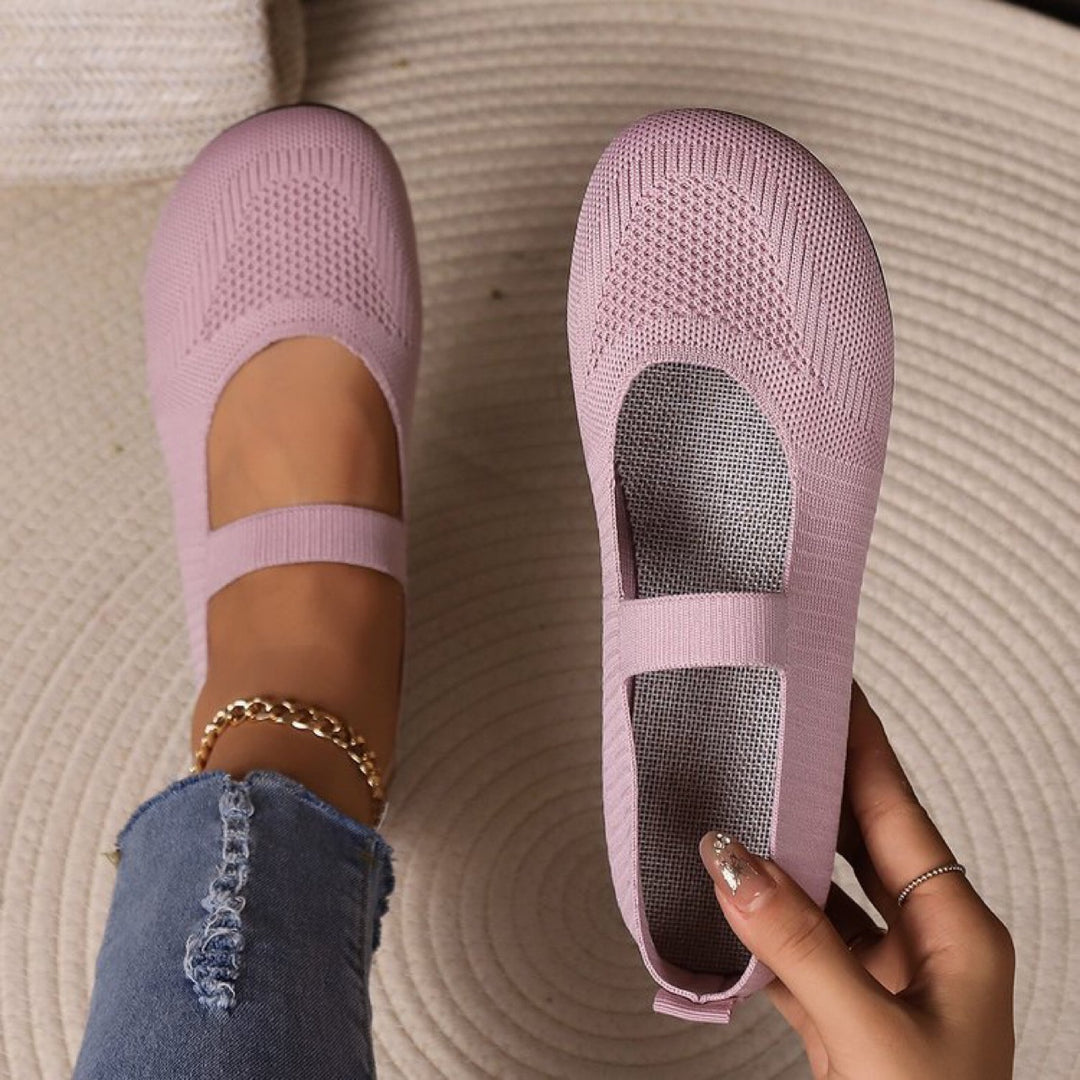 Damen elastische Ballerinas mit komfortablem Fußbett EB