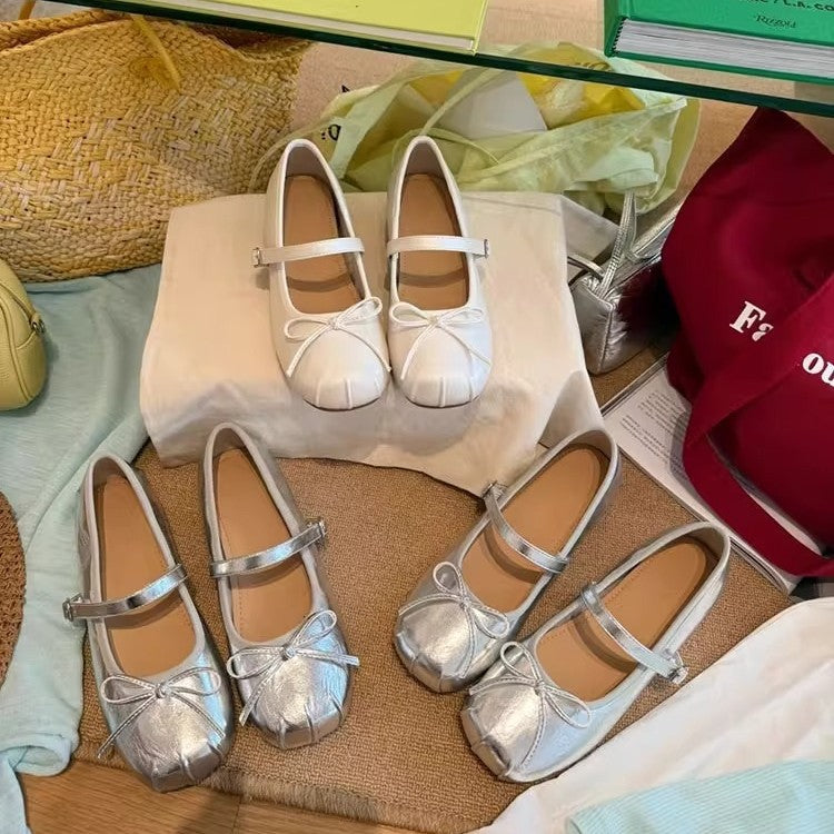 Damen Ballerina-Schuhe mit dekorativem Riemchen und komfortablem Fußbett EB