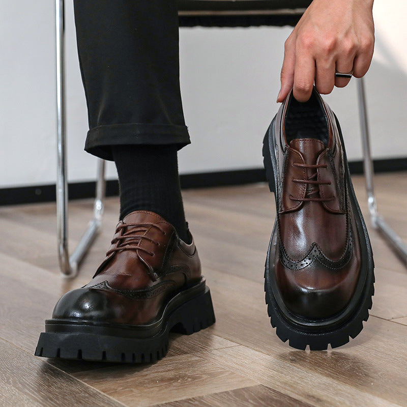 Damen elegante Schnürschuhe mit robustem Profil und durchgehender Gummisohle EB