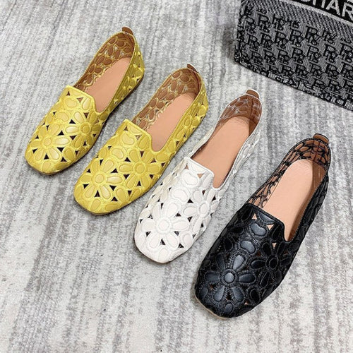 Damen Ballerinas mit floralem Cut-Out-Design und bequemer Innensohle EB