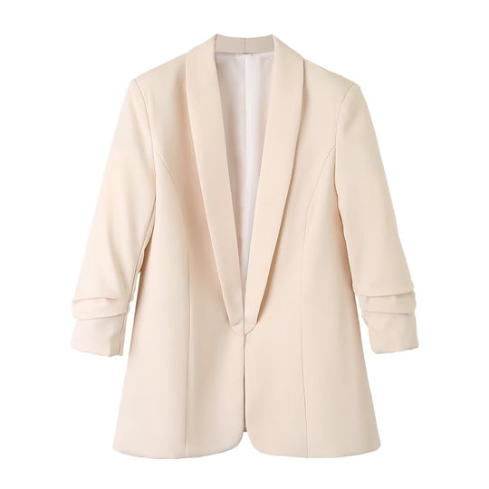 Damen elegante Blazerjacke mit modischem Schnitt und praktischen Taschen EB