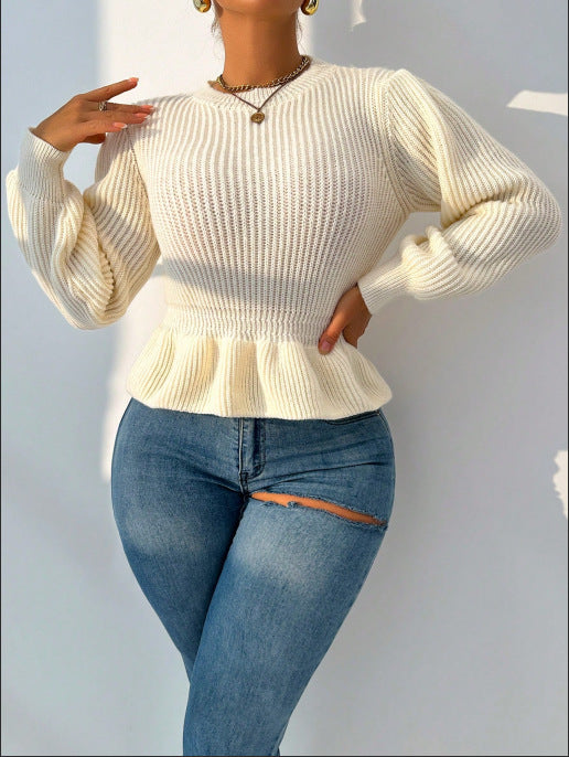 EB | Rüschenbesetzter Schößchen-Pullover