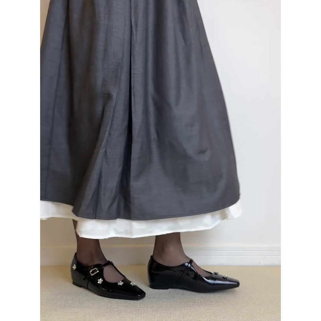 Damen Ballerina-Schuhe mit floralem Dekor und elegantem Schnallenverschluss EB