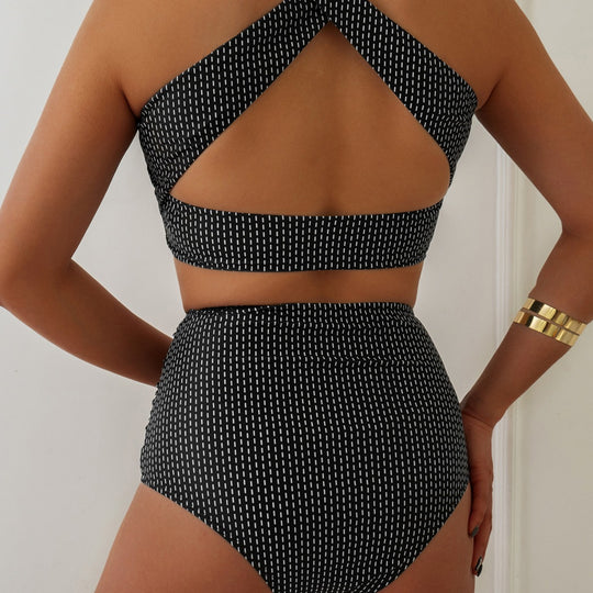Damen Bikiniset mit hoch geschnittenen Unterteilen und Raffung EB