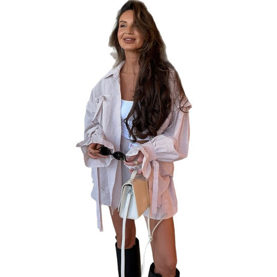 Damen lässige Kurzarm-Bluse und Shorts Kombination EB