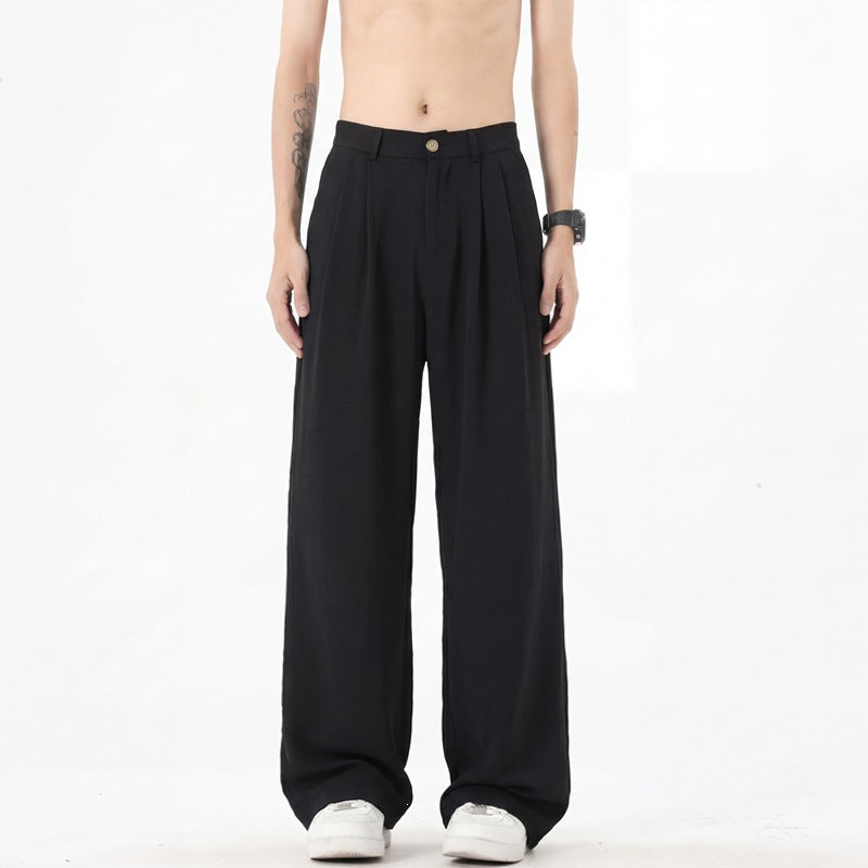Herren nan weite Leinenhose mit hoher Bundfalte und lässigem Schnitt EB
