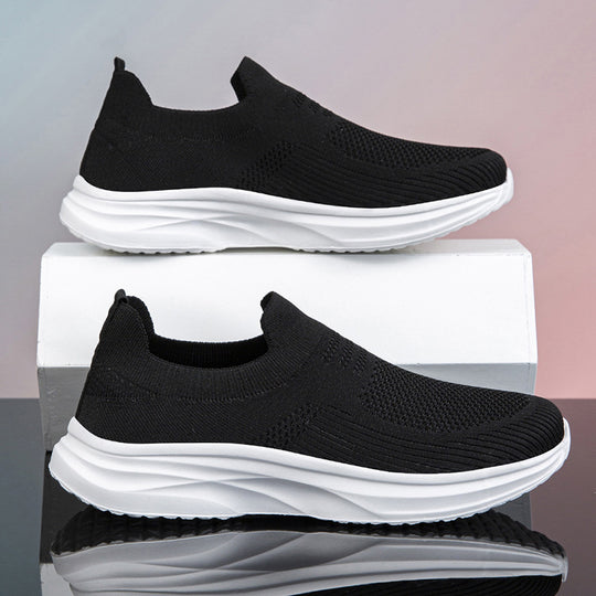 Damen Sportliche Slip-On Sneakers mit atmungsaktivem Obermaterial und dämpfender Sohle EB