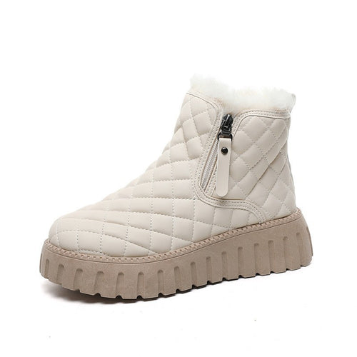 Damen Winterliche High-Top Stiefel mit weichem Innenfutter und modischem Reißverschluss EB