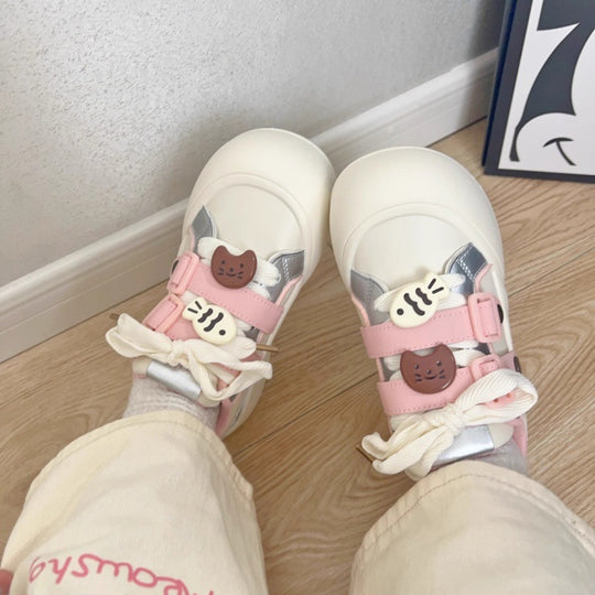 Damen Verspielte Sneakers mit tierischen Applikationen und komfortablem Klettverschluss EB