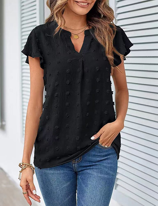 Damen Freizeitbluse mit eleganten Rüschendetails und Struktur EB