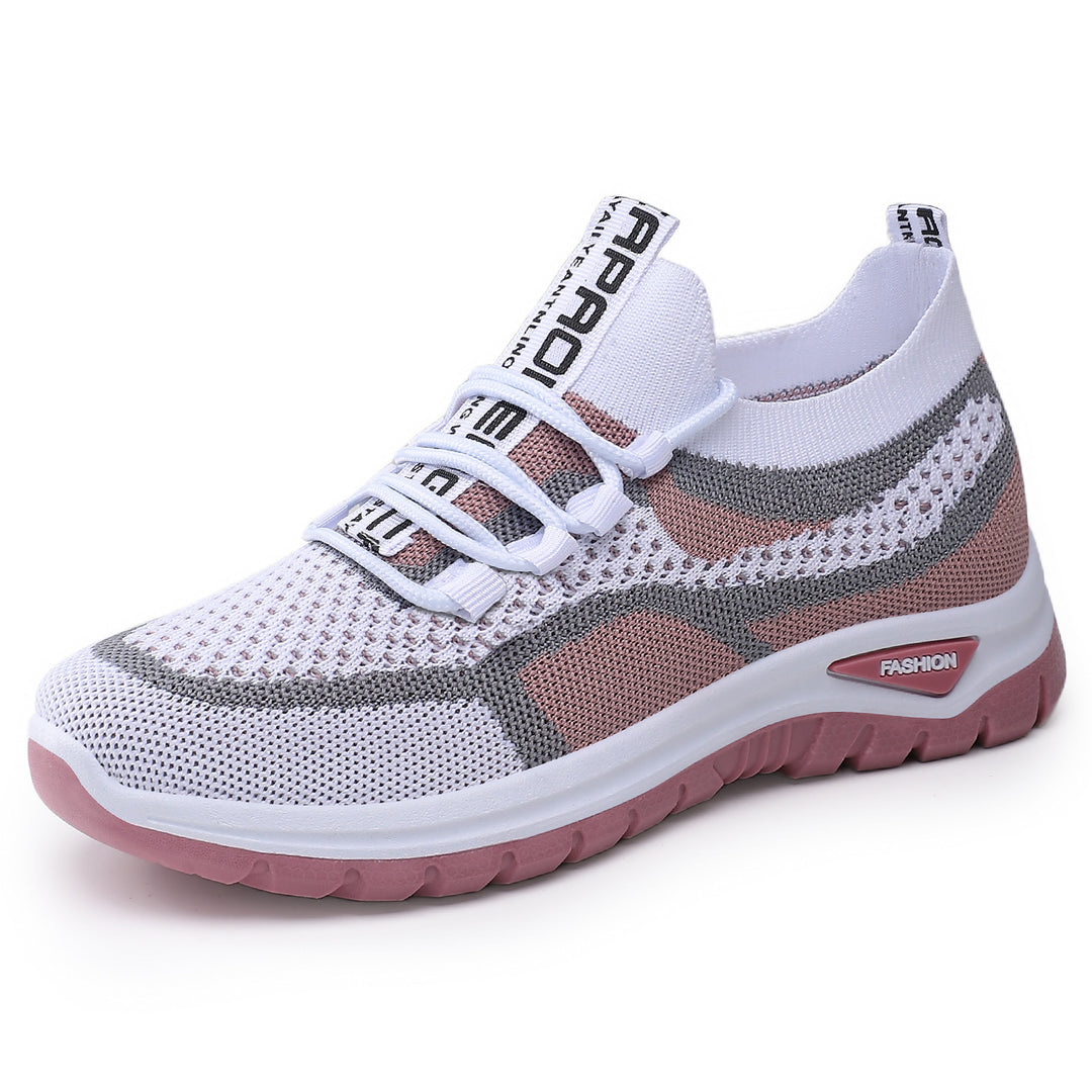 Damen Leichte Komfort Sneakers mit atmungsaktivem Strickdesign und ergonomischer Dämpfung EB