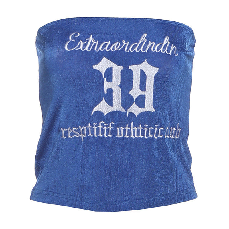Damen Crop-Top mit kreativem Schriftzug EB