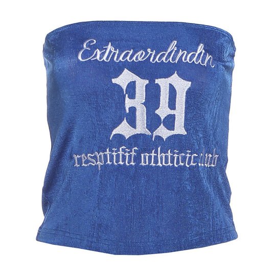 Damen Crop-Top mit kreativem Schriftzug EB