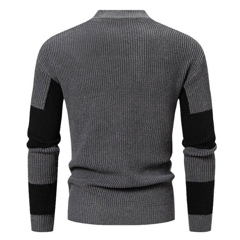 Herren modischer Rollkragenpullover mit strukturiertem Karomuster EB