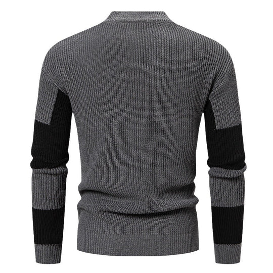 Herren modischer Rollkragenpullover mit strukturiertem Karomuster EB