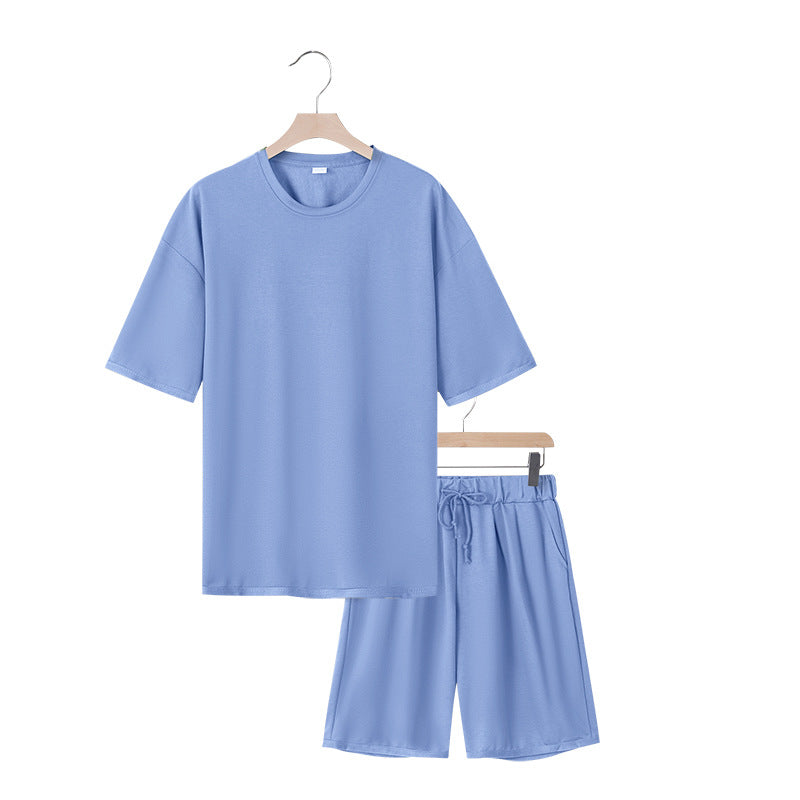 Herren Freizeit-Set mit bequemem T-Shirt und Shorts aus atmungsaktiver Baumwolle EB