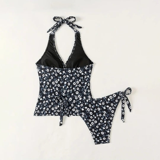 Damen Einteilig floral gemusterter Badeanzug EB