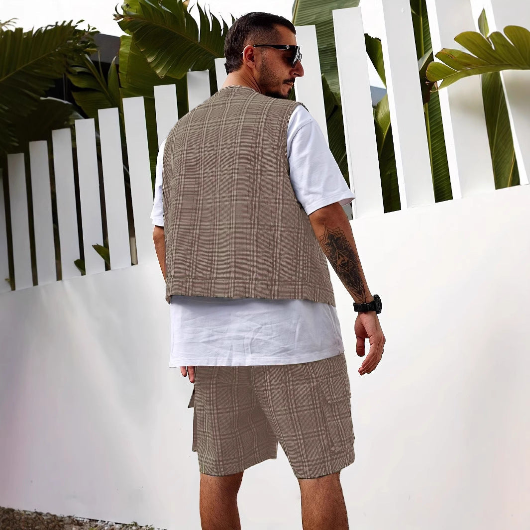 Herren stylischer Utility-Weste mit mehreren Taschen EB