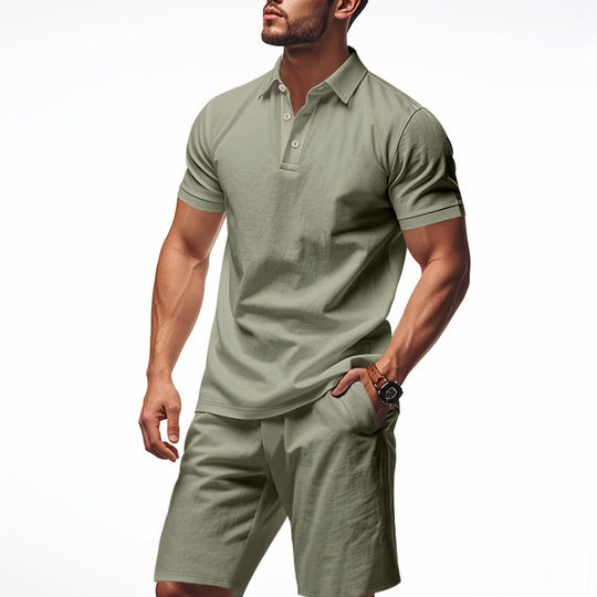 Herren legeres Polo-Shirt und Shorts Set EB