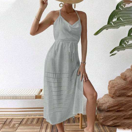 Damen luftiges Strandkleid mit verstellbarem Träger EB