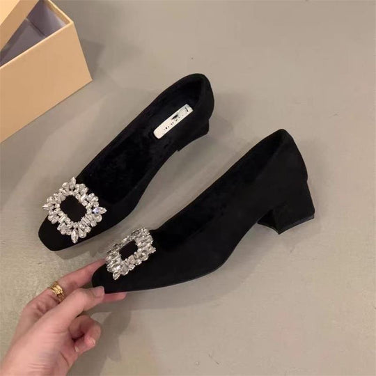 Damen elegante Pumps mit funkelnden Schmuckakzenten EB