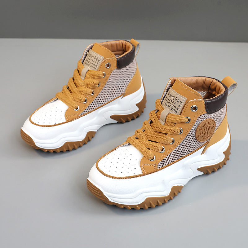 Damen hochgeschnittene Sneakers mit atmungsaktiver Netzstruktur und stoßdämpfendem Sohlenprofil EB
