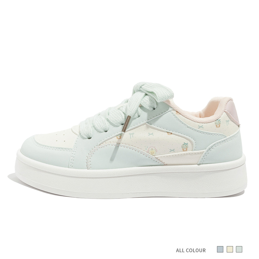 Damen Sneakers mit floralem Allover-Druck und bequemer Sohle EB