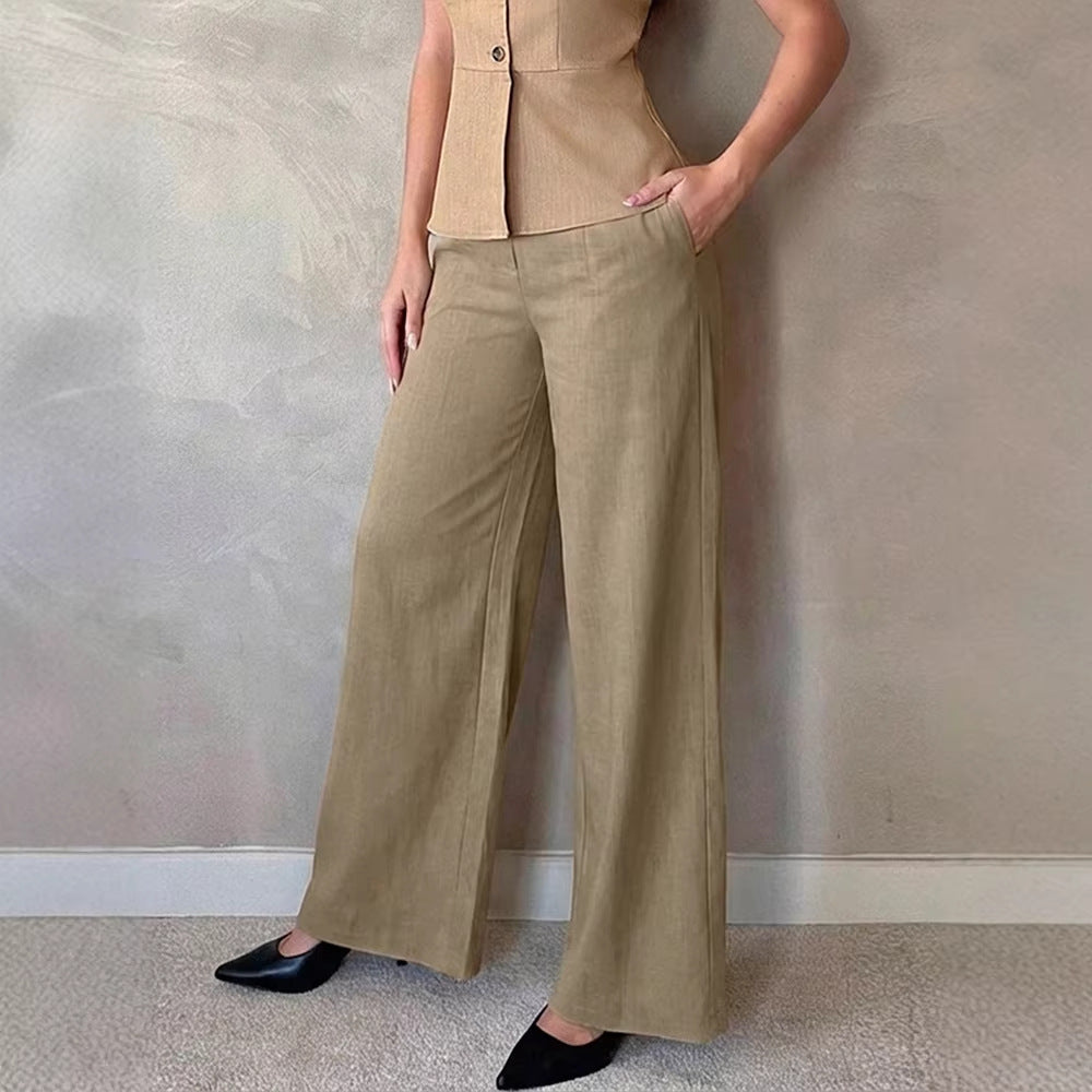 Damen Elegante Palazzo-Hose mit hohem Bund und schickem Schnitt EB