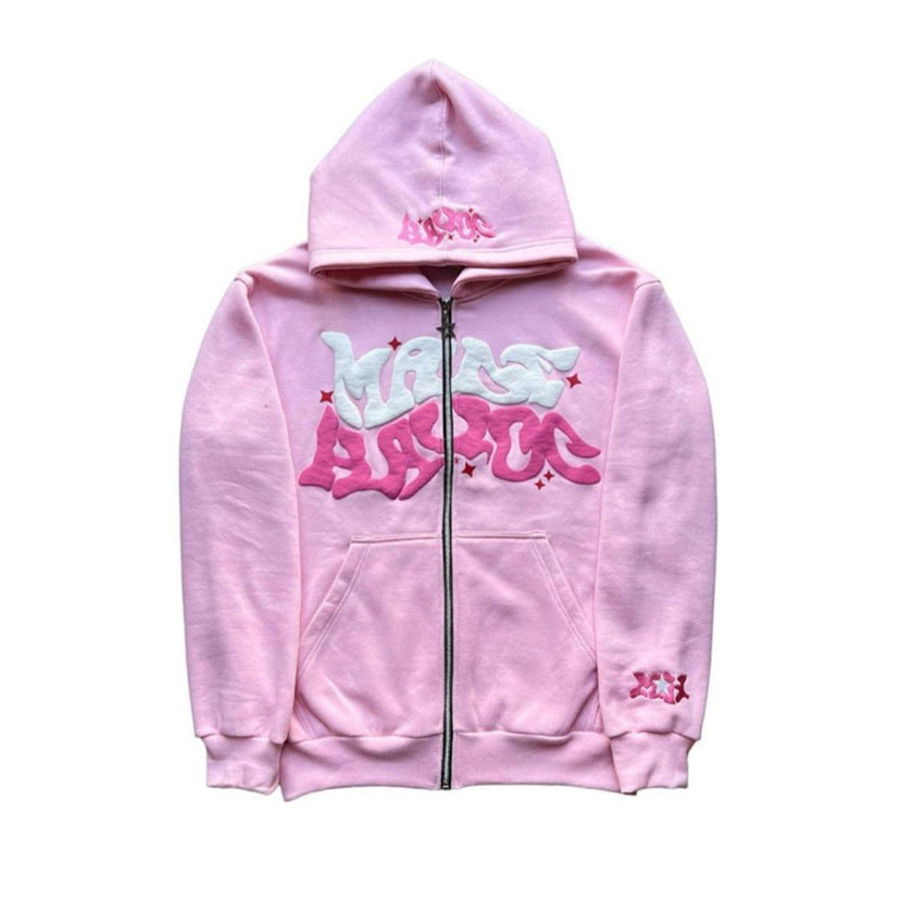 Damen sportliche Kapuzenjacke im urbanen Graffiti-Stil EB