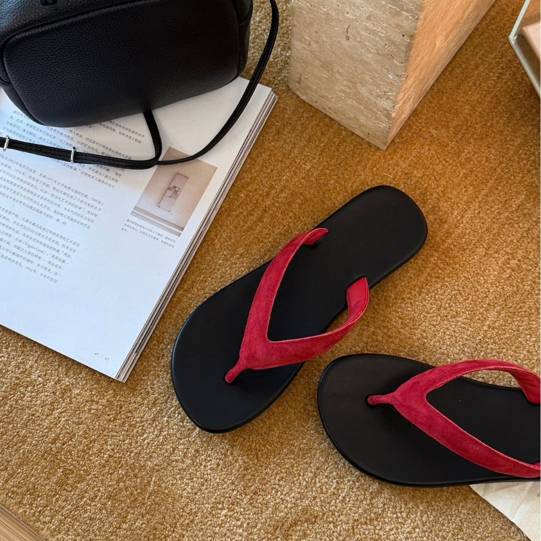 Damen Trendige Zehentrenner-Sandalen mit rutschfester Sohle und elegantem Riemendesign EB