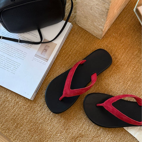 Damen Trendige Zehentrenner-Sandalen mit rutschfester Sohle und elegantem Riemendesign EB