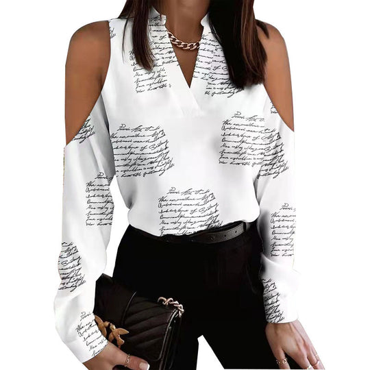 Damen Bluse mit schulterfreier Verarbeitung und floralem Druck EB