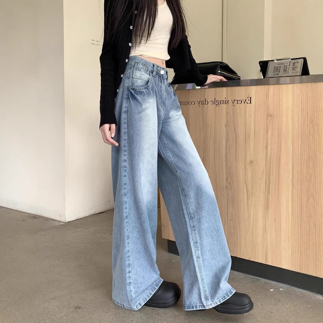 Damen weite Denim-Jeans im modischen Schnitt mit hohen Taschen EB
