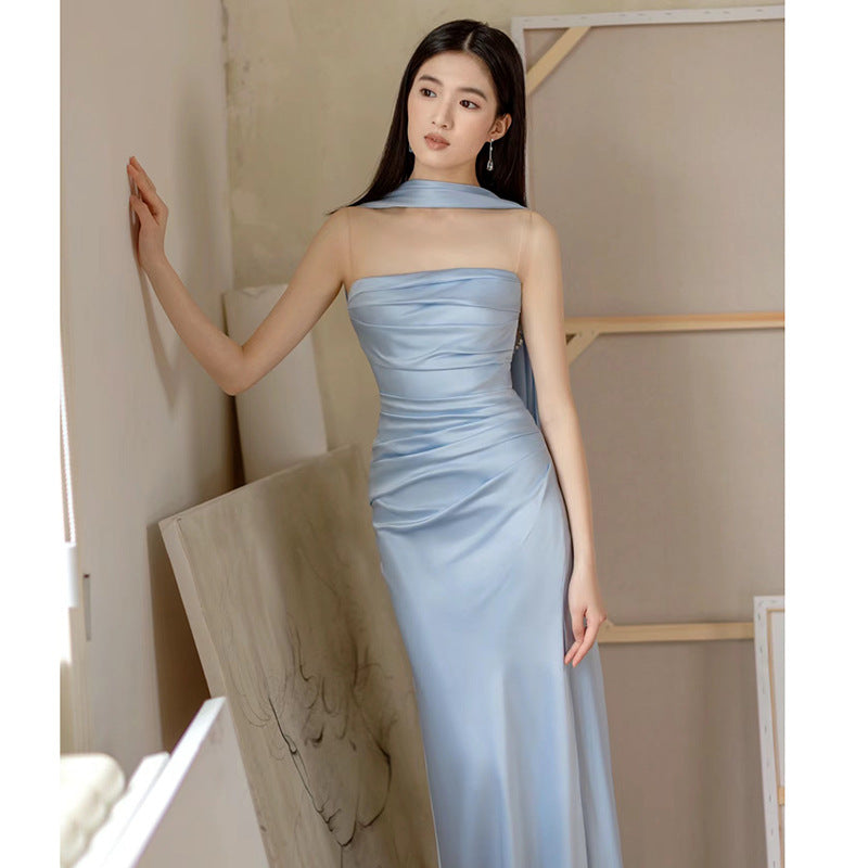 EB | Damen Strapless Maxi Abendkleid figurbetont & elegant