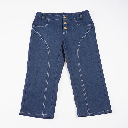 Damen Denim Crop-Top mit modischem Schnitt und verstellbaren Trägern EB