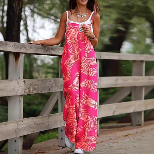 Damen Maxikleid mit verspieltem Ethno-Muster und breiten Trägern EB