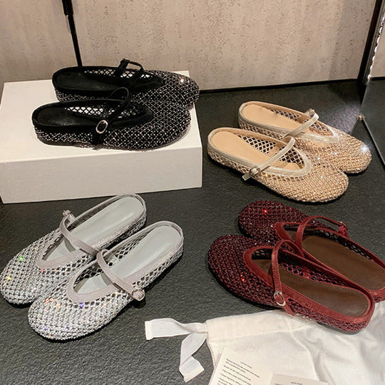 Damen Glitzernde Mary Jane Schuhe mit komfortablem Riemchen EB