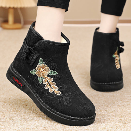 Damen Elegante und modische Stiefeletten mit kunstvoller Bestickung EB