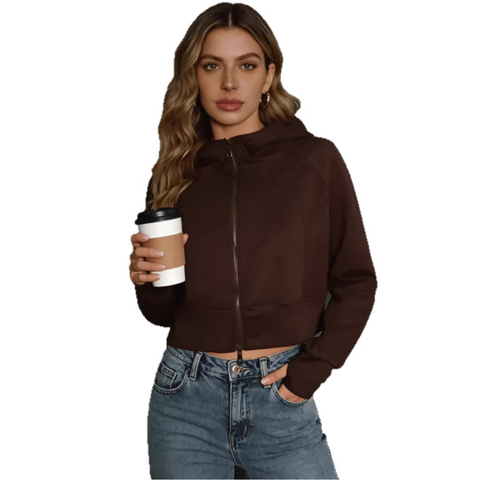 Damen sportliche und modische Jacke mit Kapuze EB