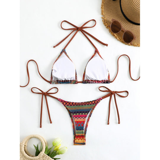 Damen Triangel-Bikini mit aufregendem Ethno-Muster EB